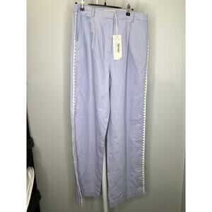 MØN RENN Lisle Pant - Light Blue Women’s Size Large (12) Embroidered Pants $189